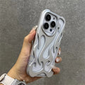Fashion Matte Hollowed Flame Case For iPhone 15 14 Plus 13 12 16 Pro Max Creative Heat Dissipation Soft Frosted Shockproof Cover