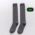 Men Long Socks Knee High Cotton Solid Business Soft | SAMAG