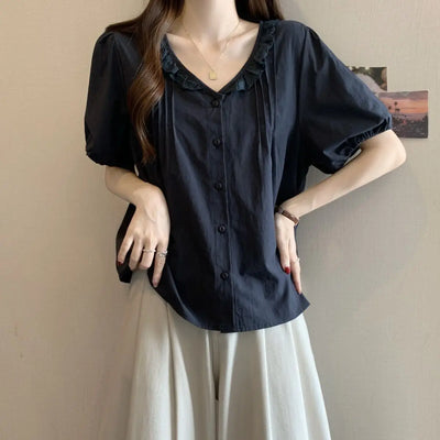 Summer large - size women's clothing new solid color sweet | SAMAG