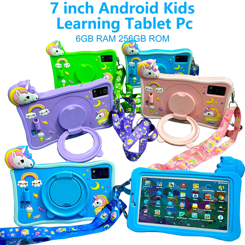 6GB RAM 256GB ROM WiFi Tablet Android 13 PC 7 Inch Kids Learning Education Tablets Children's Gift Quad-core 5000mAh Tablet PC