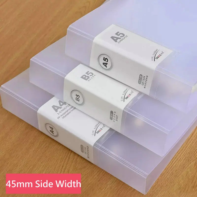 2-Ring Binder A4 Landscape Paper Organizer Document Binder A5 B5 Transparent Binder Sleeves 2-hole File Folder For Documents