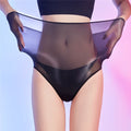 Sexy Unisex Oil Shiny Sheer See Through Boxer High Elastic Safety Short Smooth Bottom Wear Glossy Ultrathin Underwear Slim  Body