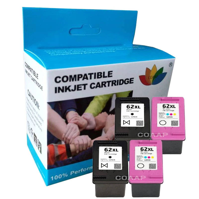 Refillable 62XL Ink Cartridge for Compatible HP ENVY 5540 5541 5542 5543 5544 5545 5546 5547 5548 All-in-One Printer