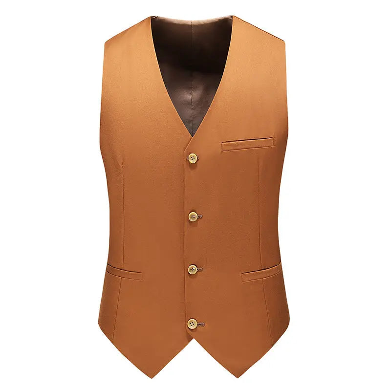 Vest Mens Fashion Casual High Quality Solid Color Slim Large Size Business Office Waistcoat Men Groom Wedding Dress Suit Vests