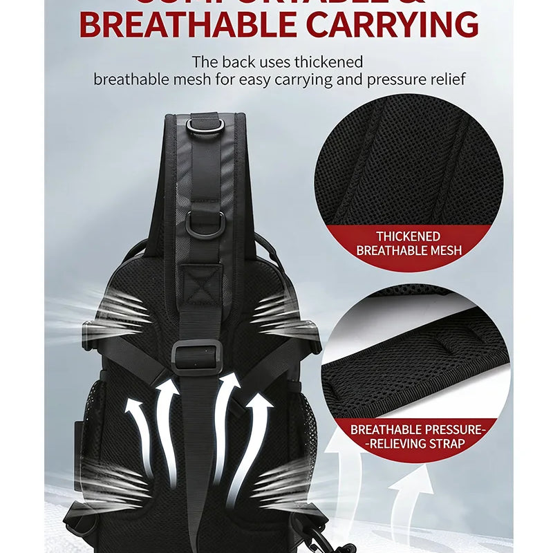 Fishing Chest Bag With Rod Holder MOLLE Tactical | SAMAG