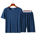 Casual Mens Quick Dry Pajama Set Short Sleeve T Shirt and Shorts Loungewear for Home Comfortable and cool fabric 1 set