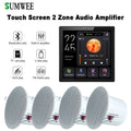 Home Multilingual 2 Zone Audio System Touch Screen Bluetooths Wall Amplifiers TF AUX Theater Sound Music Panel Ceiling Speakers