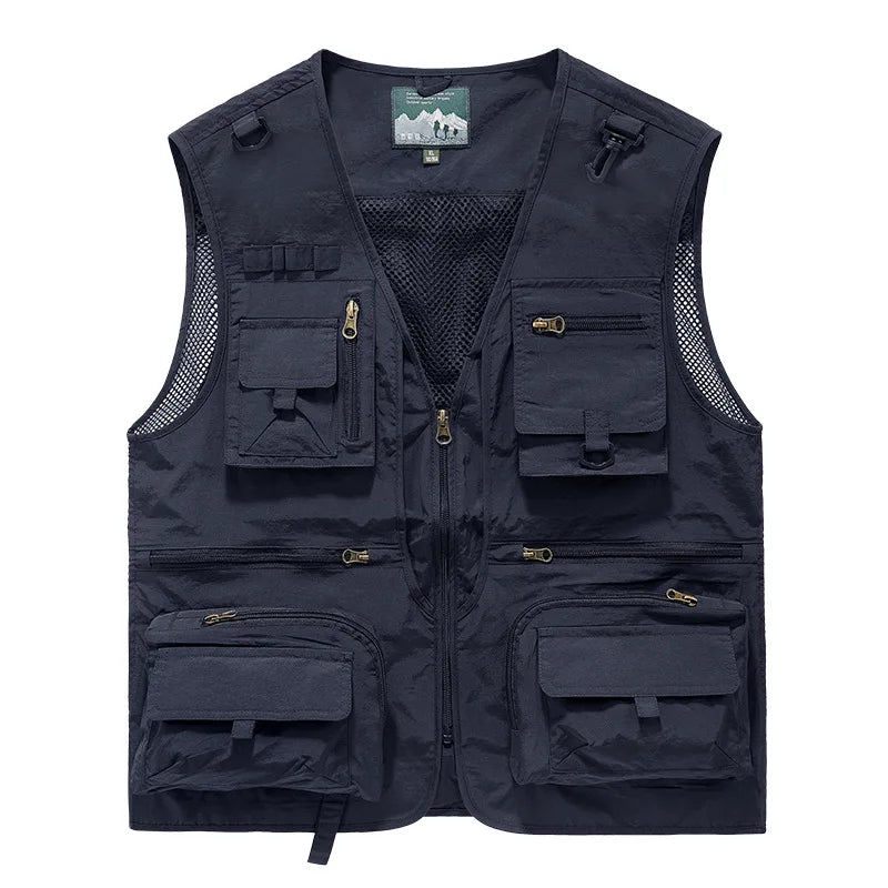 Men's Fishing Vest Breathable Multi Pocket Outdoor Mountaineering Cycling Camping Travel Photography Men's Sports Vest