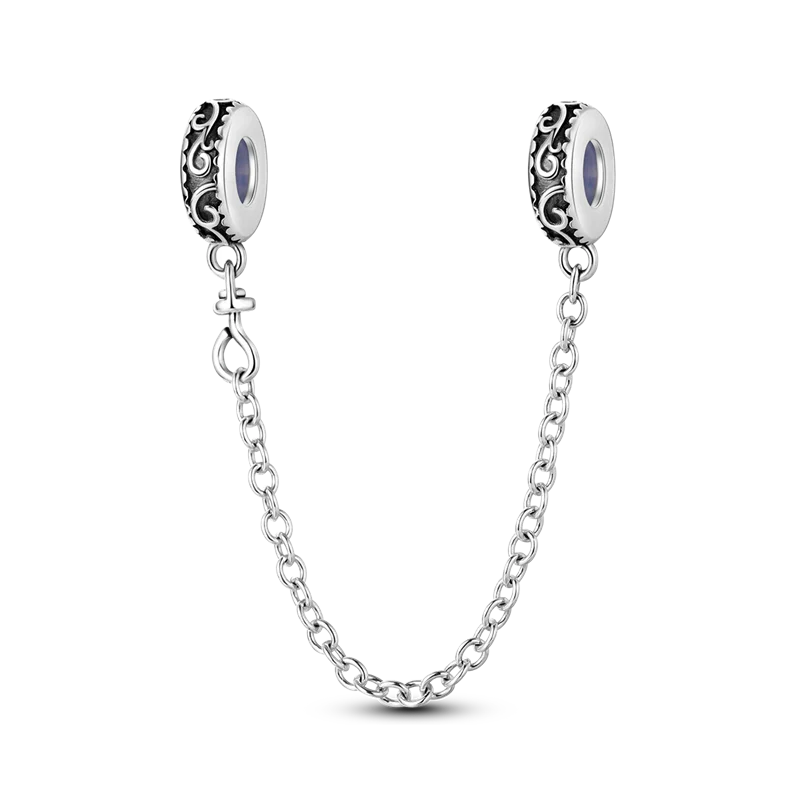 Silver Clasp 925 Sterling CZ Pave Clip Charms Daisy Beads Stopper Safety Chain Fit Original Bangle - Visuel 10 | SAMAG