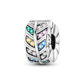Silver Clasp 925 Sterling CZ Pave Clip Charms Daisy Beads Stopper Safety Chain Fit Original Bangle - Visuel 7 | SAMAG