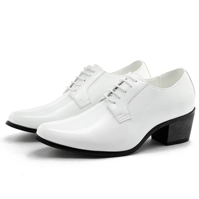 Pointed High Heel Leather Shoes For Men In British | SAMAG