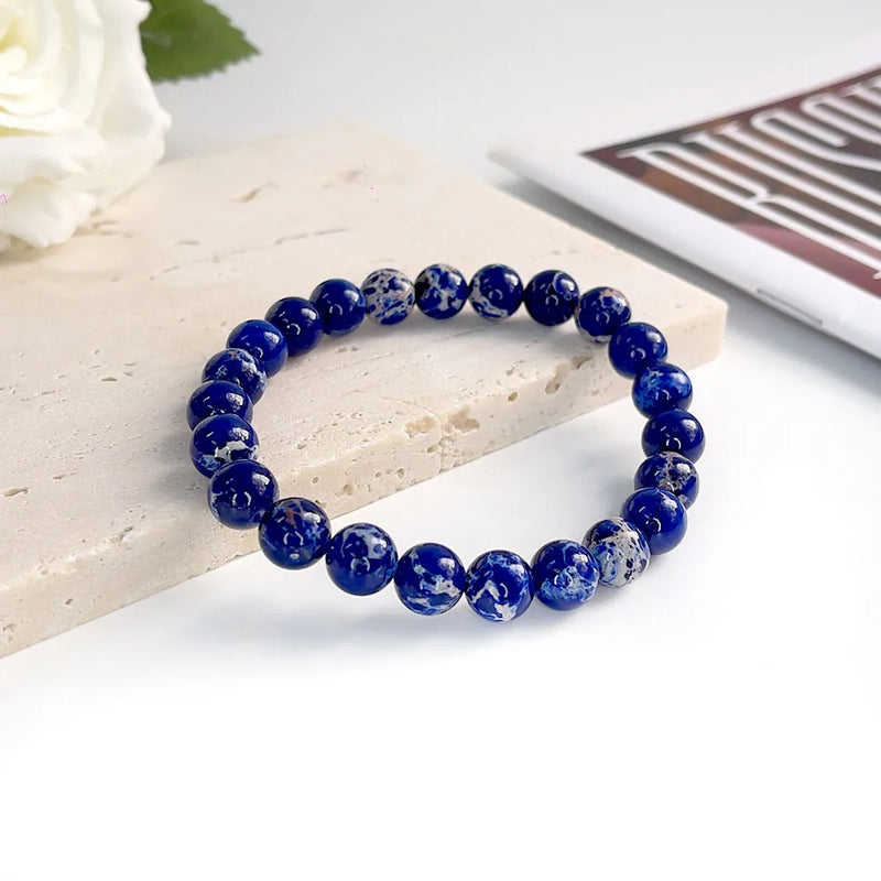 Natural Stone Beads Bracelet For Women Men Agate Crystal Quartzs Aquamarines Jades Jewelry Agates Elastic Bangle Bracelets 6 8mm