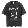Japanese Anime Berserk Retro Washed T-shirt Men and Women New Summer Harajuku Clothing Casual Round Neck Short Sleeved Top