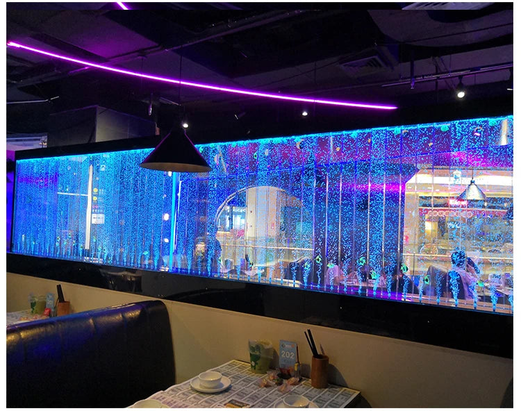 Water curtain wall, running water screen partition company, family entrance acrylic calligraphy and painting flat wine cabinet