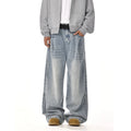 Vintage Washed Straight Leg Jeans Men Women Loose Fit | SAMAG