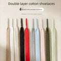 New Classic Pure Cotton Shoelaces Flat Shoelaces Sports Canvas Shoelaces for Men and Women Width 0.8cm Length 100/120/140/160cm