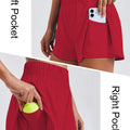 Porty Lady Solid Color High-Waist Yoga Running Double-Layered Anti-Glare Fitness Tight-Fitting Sports Shorts