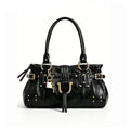 Vintage Rivet Large Capacity Commuter Tote Bag Underarm Shoulder Handbag Luxurious Studded Buckle Design Street Style Hobo Purse