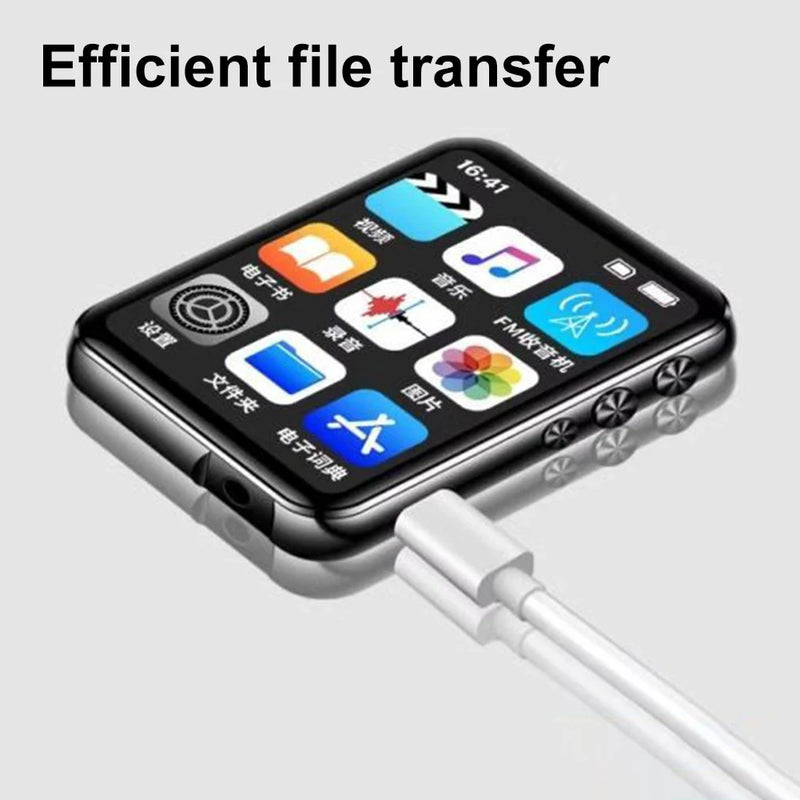 MP3 MP4 Player Portable MP3 Player Full Touch Screen Bluetooth-Compatible Audio Player Support FM Radio Recording E-Book