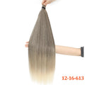 Gladys 28 Inch Crochet Braids Hair 3PCS 300g Synthetic Orange 60MW Ombre Brown T1B-330-276 Straight Braiding Hair Soft Pony Hair