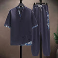 (Shirt + trousers) summer men fashion Cotton breathable sets Two Piece size M - 5XL - View 6 | SAMAG