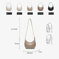 FOXER Brand PU Leather Women's Shoulder Bag Fashion Female Underarm Hobo Bag Crescent Half-moon Bag Travel Small Crossbody Bag