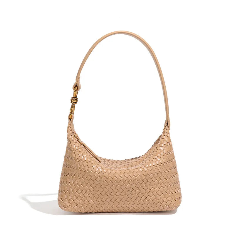 Woven Shoulder Bag for Women Purses Handbag Hobo Bags Vegan Leather Crossbody Purse Woven Underarm Shoulder Retro Tote Bag