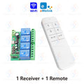 WiFi Smart Switch EWelink ,DC 12V 24V 48V USB 5V 4 Channels Wireless Remote Control,DIY Switch,Alexa Google Home Voice Control