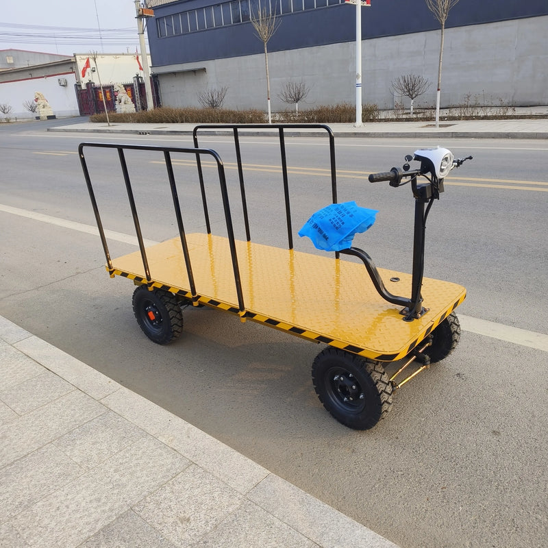 Heavy-duty Four-wheel Electric Handcart Platform Cargo Transport Vehicle Garden Industrial High-power Factory Transportation