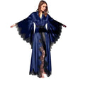 Women Robes Sleepwear Kimono Pajamas Pure Long Black Silk | SAMAG