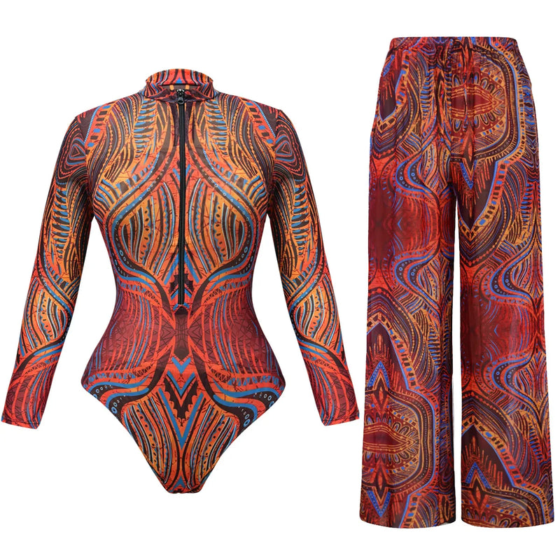 2026 Glamorous Multicolor Swimwear with Unique Pattern High-Cut Legs Perfect for Beach Wear Pool Parties Summer Getaway Vacation