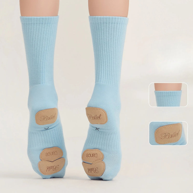 Blue Silicone Anti Slip Cotton Grip Socks Unisex Adult Kids Ballet Contemporary Chinese Dance Yoga Barre Floor Practice Socks