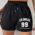Ladies' Los Angeles 99 California Printed Casual Running Shorts for Sports and Leisure, Loose Fit, Comfortable Fit