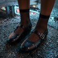 Metal Stud Ballet Flats for Women Square Toe Ankle Strap Design Rivet Decoration Memory Foam Insole Party Evening Shoes
