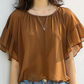ZANZEA Summer Women Chiffon Blouse Elegant Ruffle Short - View 21 | SAMAG