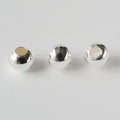Solid 925 Sterling Silver Beads Seamless Round Spacer Loose Ball, Jewelry DIY Findings