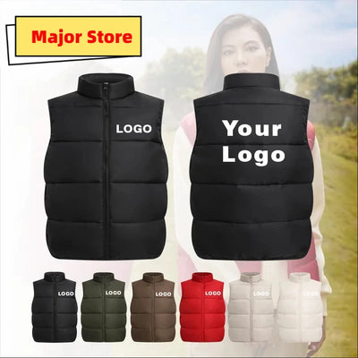 Customized Logo Windproof Winter Vest Thick Stand up | SAMAG