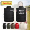 Customized Logo Windproof Winter Vest Thick Stand up Collar DIY down Cotton Sleeveless Jacket for Company Brand Printing