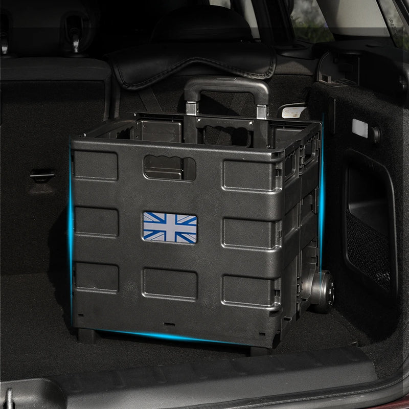 Multi-use Car Trunk Organizer Folding Handle Box Shopping Cart Storage Tidying Stowing  Auto Interior Accessories Universal