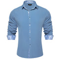 Men's Polyester Cotton Solid Black Shirts Long Sleeve | SAMAG