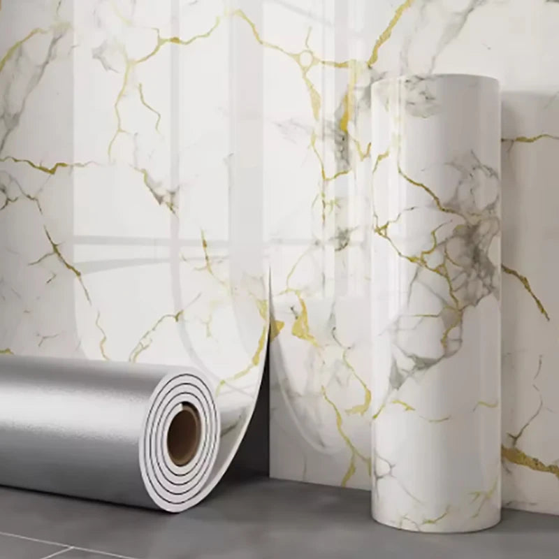40cm Marble Thick Foam Bedroom Wallpaper Imitation Ceramic Tile Self-Adhesive Wallpaper Bathroom Waterproof Wall Sticker