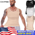 Men's Shapewear Tank Top Gynomastica Sleeveless Vest Cross Mesh Suit 3XL Compression Shirt for Men Slimming Undershirt Tummy Control Body Shaper Breathable Waist Trainer Underwear Soft Back Support Fitness