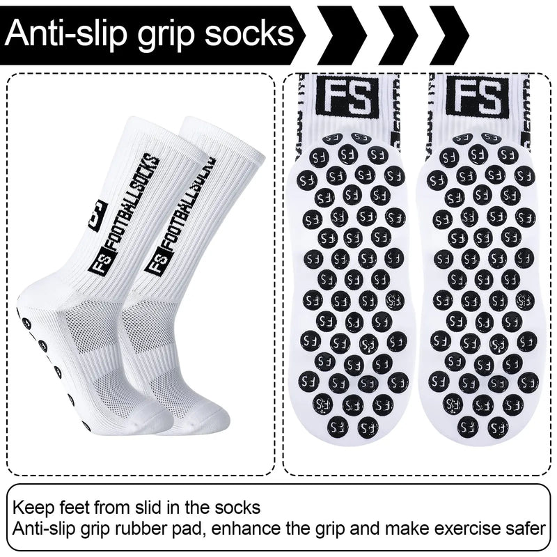 New Football Socks Non Slip Grip Mid Tube Sports | SAMAG