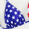 American Flag Print Micro Bikini Set Adjustable Patriotic | SAMAG