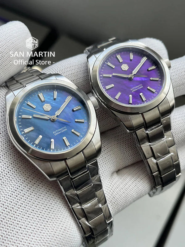 San Martin 39mm MOP Dial Sport Gada Watch Luxury Dress Men Miyota 90S5 Automatic Mechanical Wristwatch Waterproof 100m SN0144