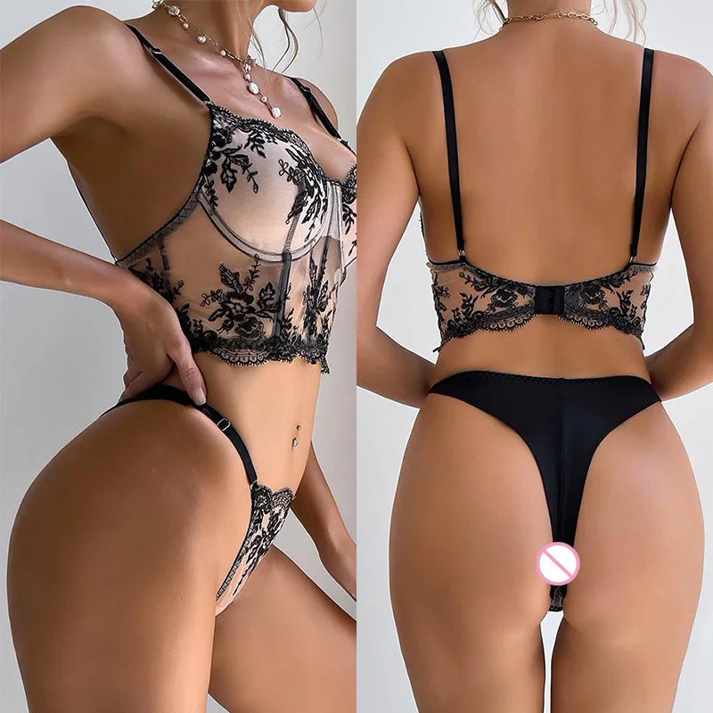Bikini set Retro sexy embroidered jacquard fishbone waist | SAMAG