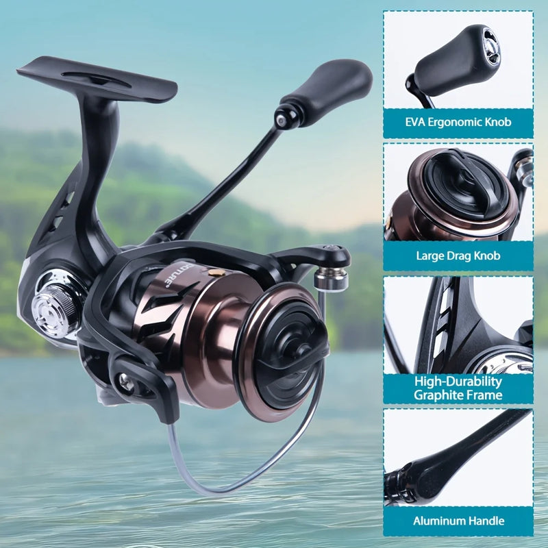 Goture 4pcs Fishing Rod And Reel Set,Includes a Carbon Fiber Rod, Aluminum Alloy Reel,And 2 Spools of Fishing Line,Fishing tools