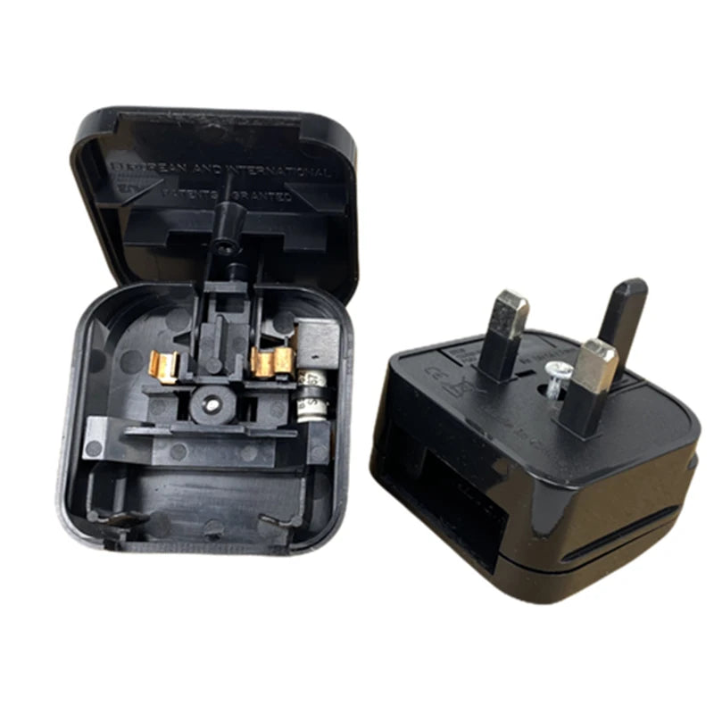 European 2pin Plug To UK 3pin Plug Adapter With 5A Fuse UK British Electrical Travel Adapter Converter Socket Power Cord Outlet