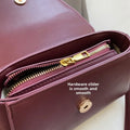 Suede Fabric Handbag with Adjustable Strap Golden-Tone Hardware and Flap Closure - Trendy Commuting Hobo Crossbody Bag for Women
