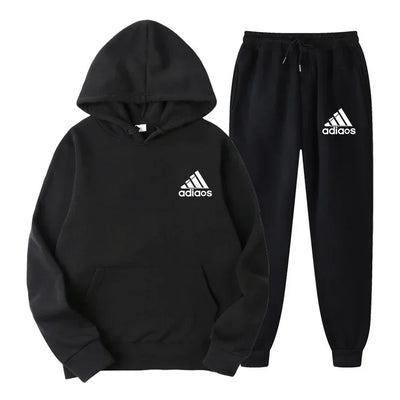 Winter Hoodie Sets Men Fashion Fleece Red Black Brand Pants Casual Jogger Suit Tracksuit Sweatshirt Woman Pullover | SAMAG